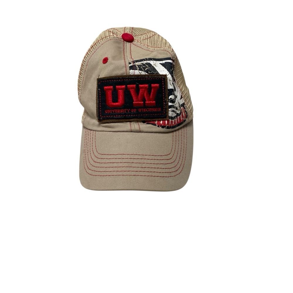 Vintage Captivating Headgear NCAA University Of Wisconsin Badgers Trucker Hat